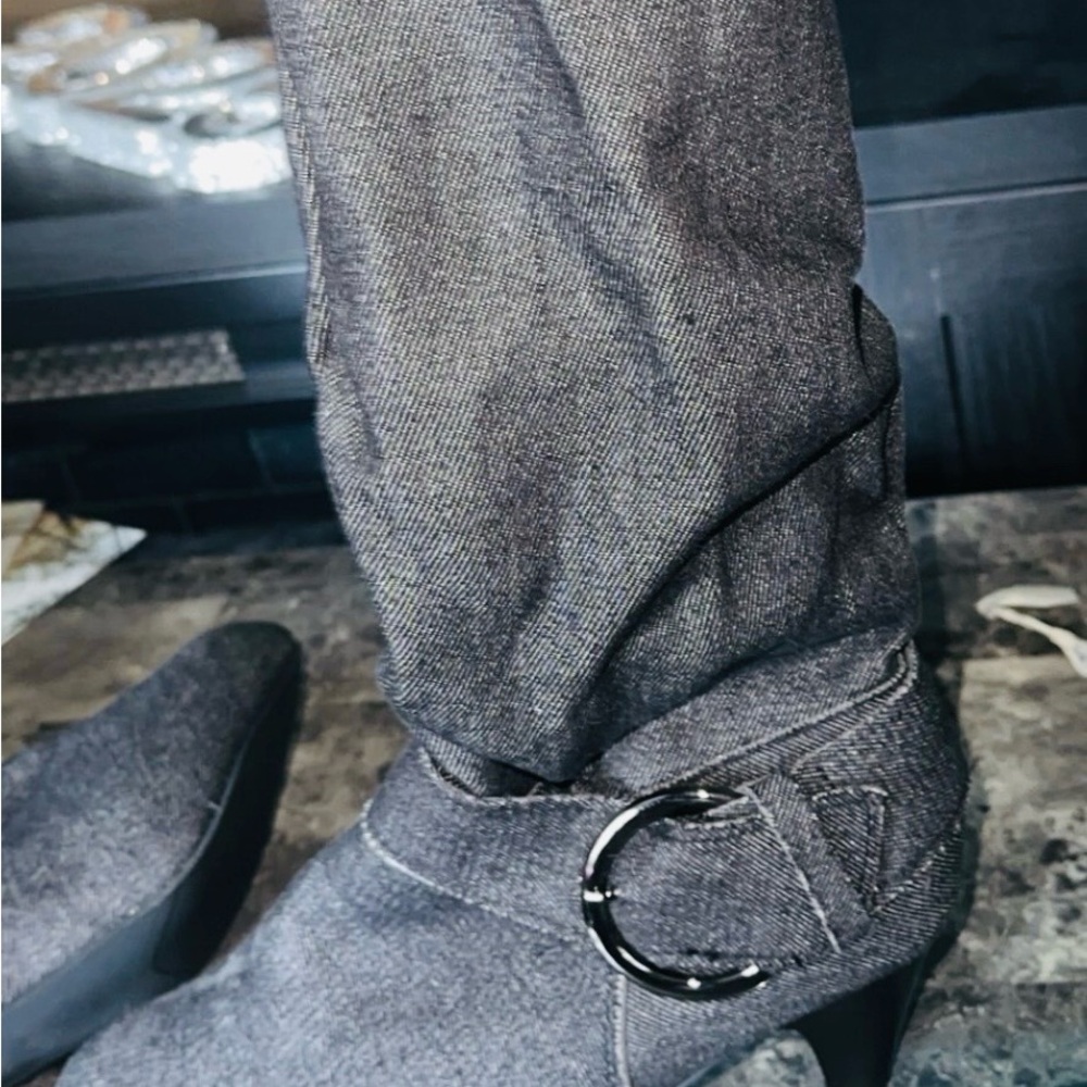 Stylish Gray Heeled Boots